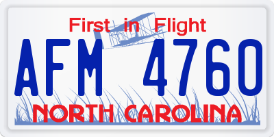 NC license plate AFM4760
