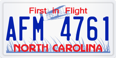 NC license plate AFM4761