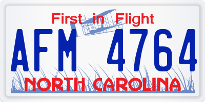 NC license plate AFM4764