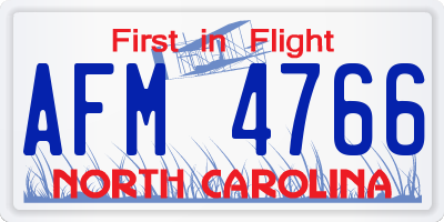 NC license plate AFM4766