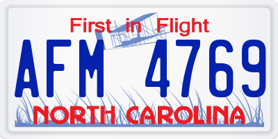 NC license plate AFM4769