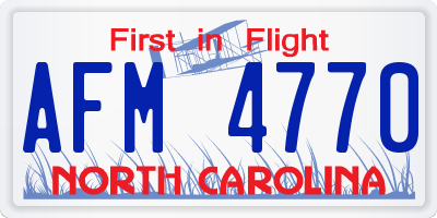 NC license plate AFM4770