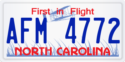 NC license plate AFM4772