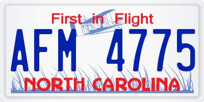 NC license plate AFM4775