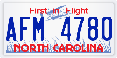 NC license plate AFM4780