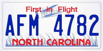 NC license plate AFM4782