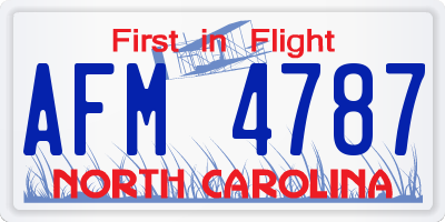 NC license plate AFM4787