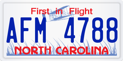 NC license plate AFM4788