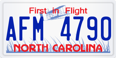 NC license plate AFM4790
