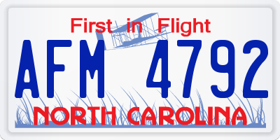NC license plate AFM4792