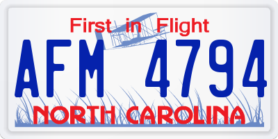 NC license plate AFM4794