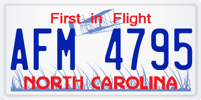 NC license plate AFM4795
