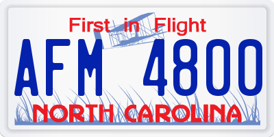 NC license plate AFM4800