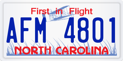 NC license plate AFM4801