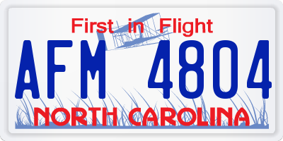 NC license plate AFM4804