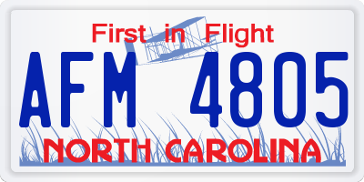 NC license plate AFM4805