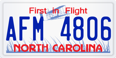 NC license plate AFM4806