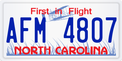 NC license plate AFM4807