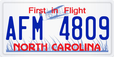 NC license plate AFM4809