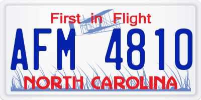 NC license plate AFM4810