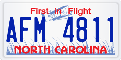 NC license plate AFM4811