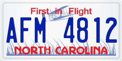NC license plate AFM4812