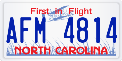 NC license plate AFM4814