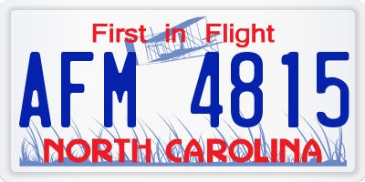 NC license plate AFM4815