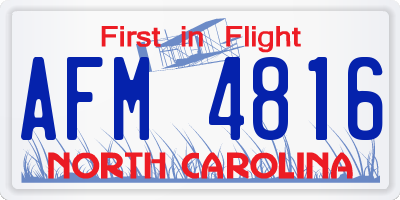 NC license plate AFM4816