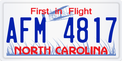 NC license plate AFM4817