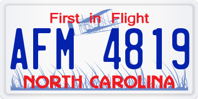NC license plate AFM4819