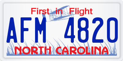 NC license plate AFM4820