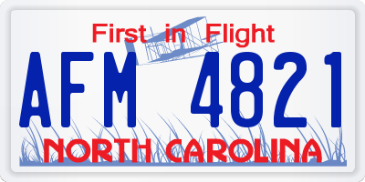 NC license plate AFM4821