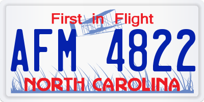 NC license plate AFM4822