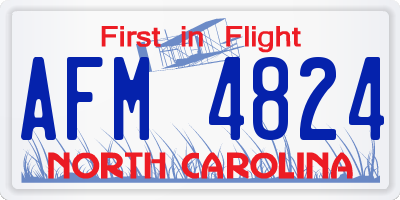 NC license plate AFM4824