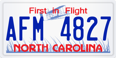 NC license plate AFM4827