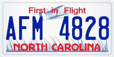 NC license plate AFM4828