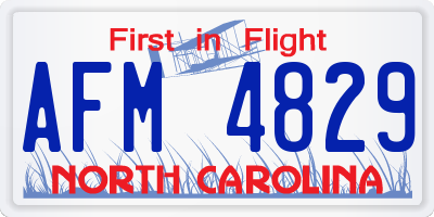 NC license plate AFM4829
