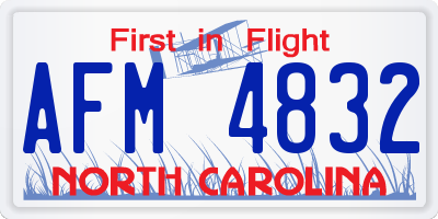 NC license plate AFM4832