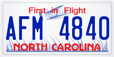 NC license plate AFM4840