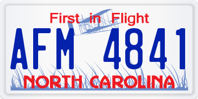 NC license plate AFM4841