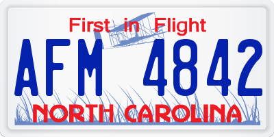 NC license plate AFM4842