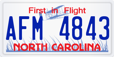 NC license plate AFM4843