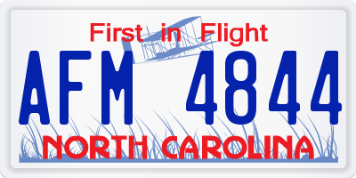 NC license plate AFM4844