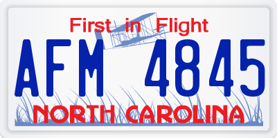 NC license plate AFM4845