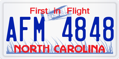 NC license plate AFM4848