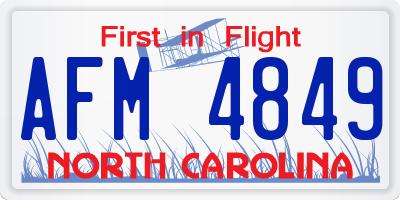 NC license plate AFM4849