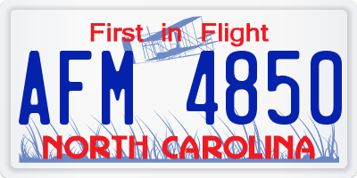 NC license plate AFM4850