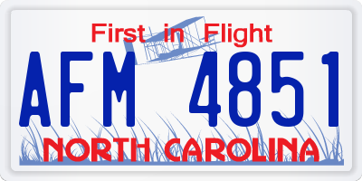 NC license plate AFM4851
