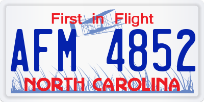 NC license plate AFM4852